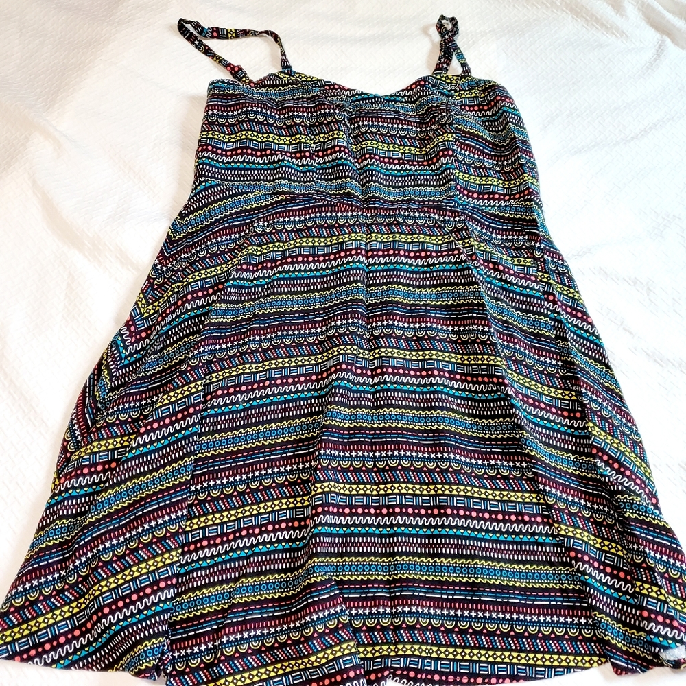 Torrid Challis Sundress Colorful Geometric Print